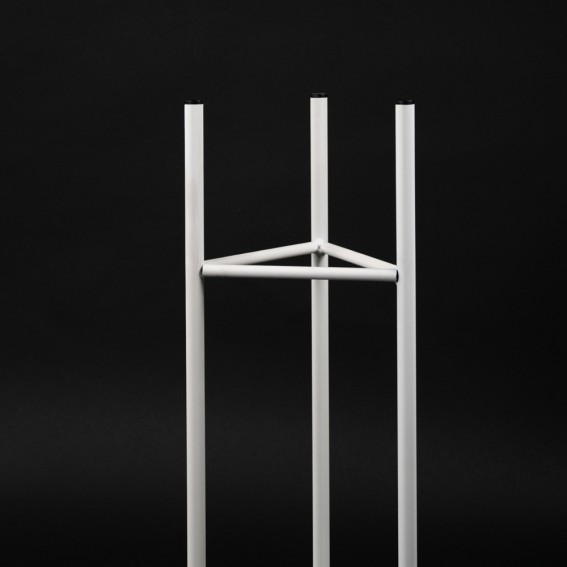 Suport ghiveci flori Lizio M, alb, metal, 23x60 cm, cod 111029