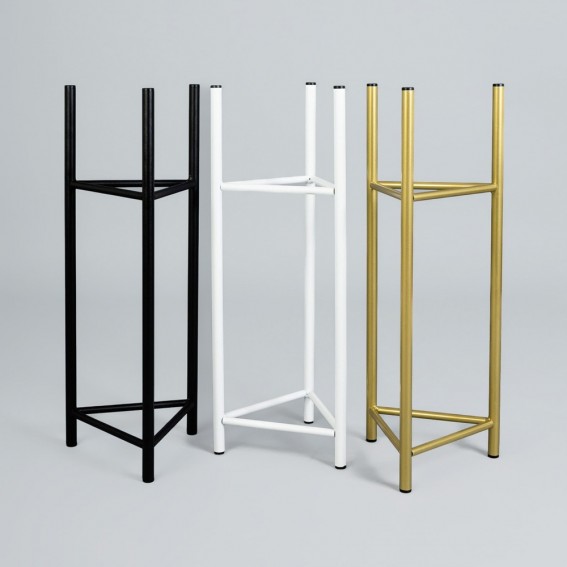 Suport ghiveci flori Lizio M, alb, metal, 23x60 cm, cod 111029