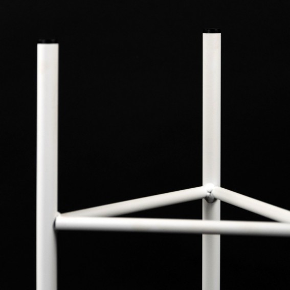 Suport ghiveci flori Lizio L, alb, metal, 27x60 cm, cod 111030