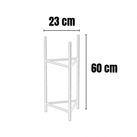 Suport ghiveci flori Lizio M, auriu, metal, 23x60 cm, cod 111031
