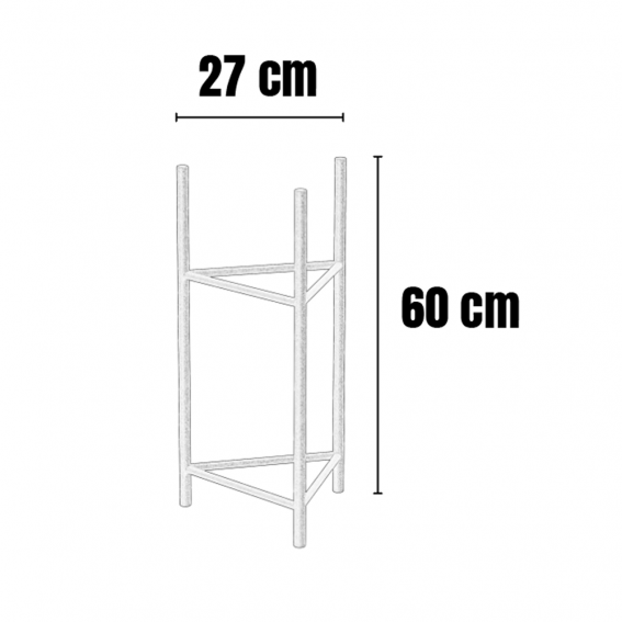 Suport ghiveci flori Lizio L, auriu, metal, 27x60 cm, cod 111032