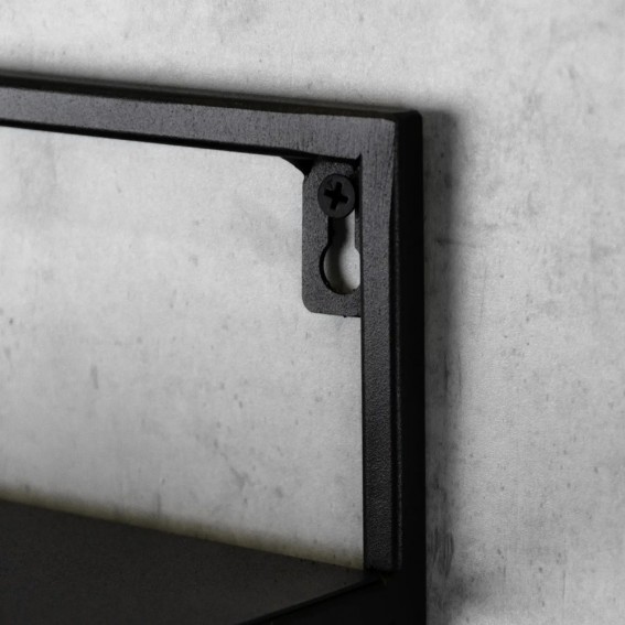 Etajera flori 2 ghivece, 38.5x20x35cm, metal, negru, Elven M