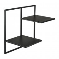 Etajera flori 2 ghivece, 38.5x20x35cm, metal, negru, Elven M 