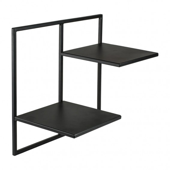 Etajera flori 2 ghivece, 38.5x20x35cm, metal, negru, Elven M