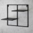 Etajera flori 2 ghivece, 38.5x20x35cm, metal, negru, Elven M