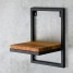 Suport ghiveci flori, 23x20x30cm, metal negru + polita stejar, Lens S