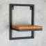 Suport ghiveci flori, 23x20x30cm, metal negru + polita stejar, Lens S