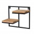 Etajera flori, 2 ghivece, 38.5x20x35cm, polite metal negru + stejar, Lens M