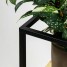 Suport ghiveci flori, 23x23x75cm, metal negru + polita stejar, Anet M