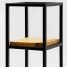 Suport ghiveci flori, 23x23x90cm, metal negru + polita stejar, Anet L