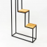 Suport ghivece flori, 60x20x112cm, 3 polite metal negru + stejar, Nicea L