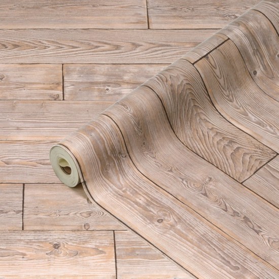 Tapet ceramic d-c-Fix Shabby Wood, model imitatie lemn, maro/gri, 67.5cmx20m