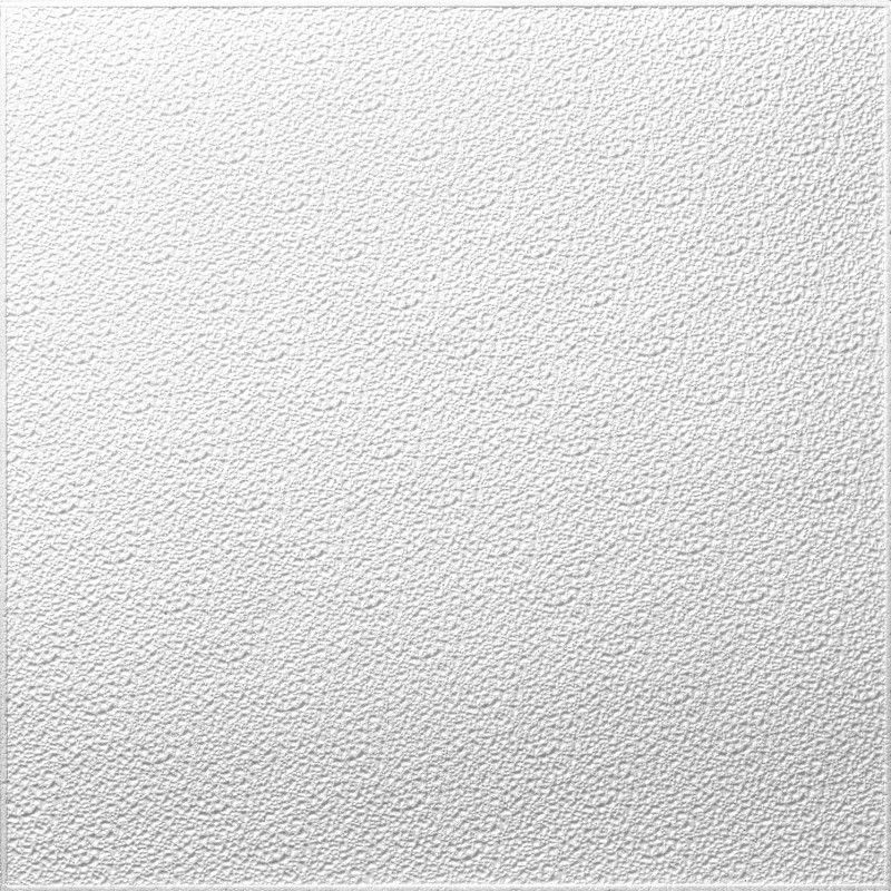 Tavan fals decorativ din polistiren expandat Turin, Decosa, alb, 50x50x0.8cm, bax 10 pachete x 2mp, Cod 12035