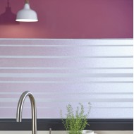 Autocolant geam Vénilia Stripes, static/fara adeziv, efect geam sablat, model linii, semitransparent/alb, 67.5cm x 1.5m