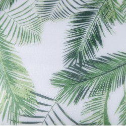 Autocolant geam Vénilia Palm Leaves, static/fara adeziv, efect geam sablat, model frunze palmier, semitransparent/verde, 45cmx1.5m