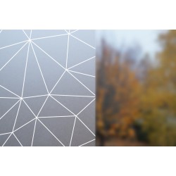 Autocolant geam Vénilia Polygon, static/fara adeziv, efect geam sablat, model geometric, semitransparent/alb, 45cmx1.5m