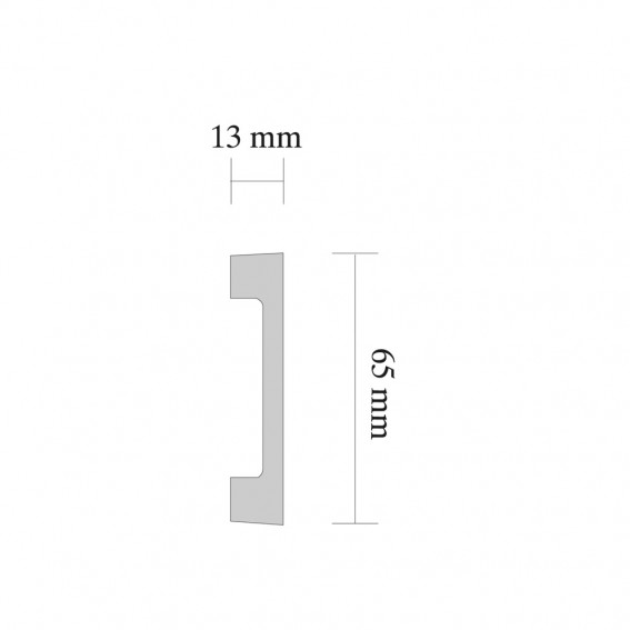 Plinta duropolimer decorativa, alba, 13x65mm, 2.3 ml/bax, Decosa UP130