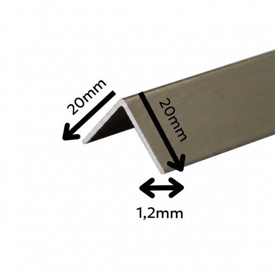 Profil trepte, aluminiu, 20x20mmx100cm, inox inchis - nuanta olive, set 5 buc, 2020, Ersin