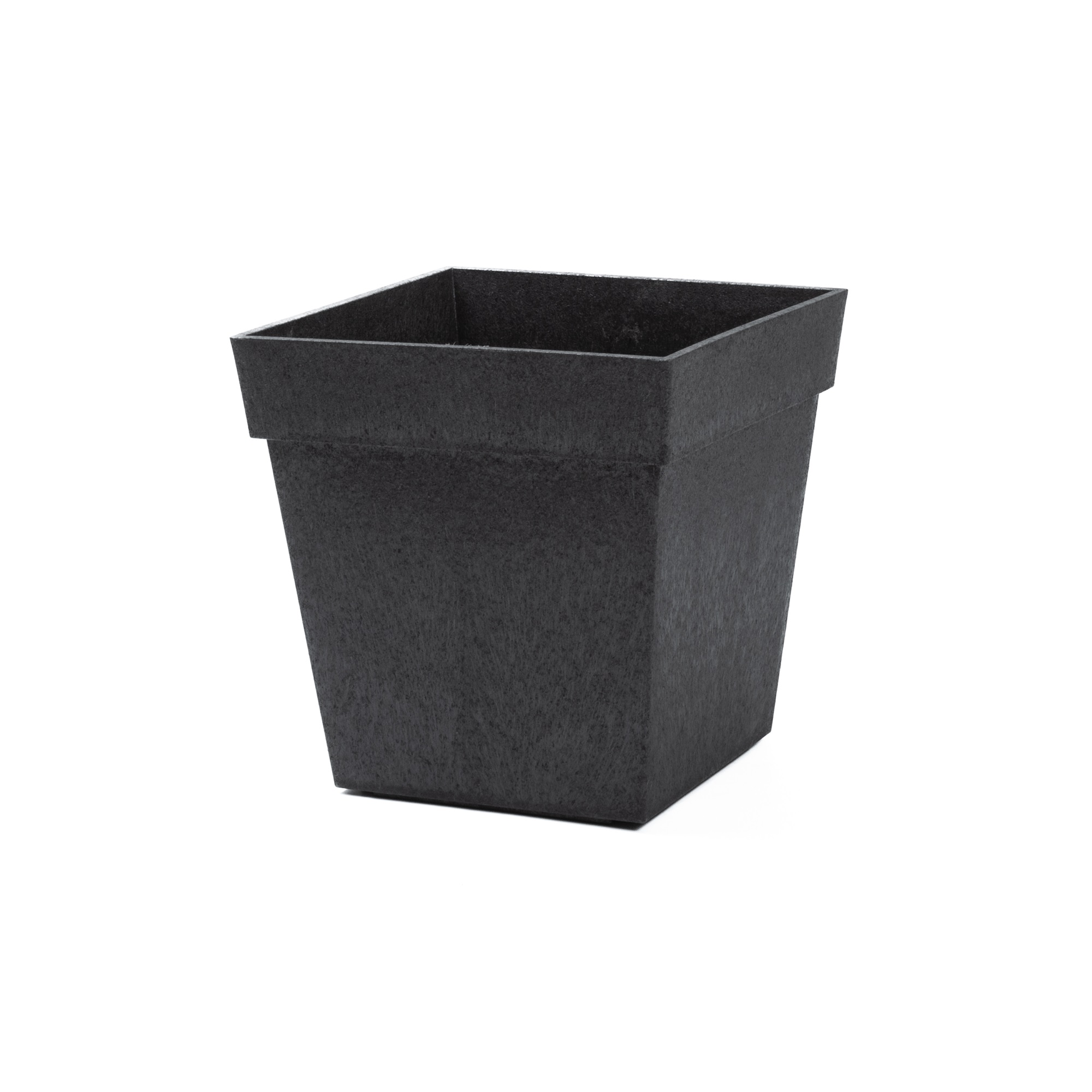 Ghiveci flori cu sistem autoirigare, 31.5×31.5x33cm, cauciuc reciclat, efect ciment, negru, Symphony