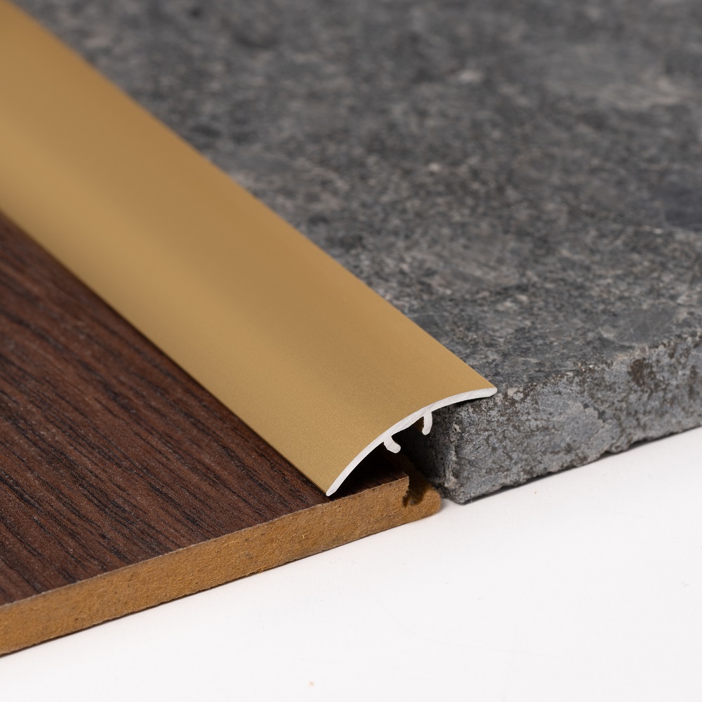 Profil trecere cu diferenta de nivel, aluminiu, 30mmx90cm, auriu, cu suruburi mascate, set 5 buc, 3103, Ersin