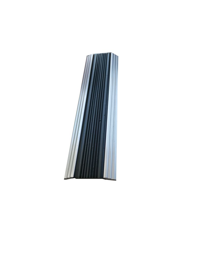 Profile drepte aluminiu pentru treapta Ersin 2151, argintiu, antiderapante, cu banda de cauciuc, 47mmx300cm, set 5 buc, cod 42125
