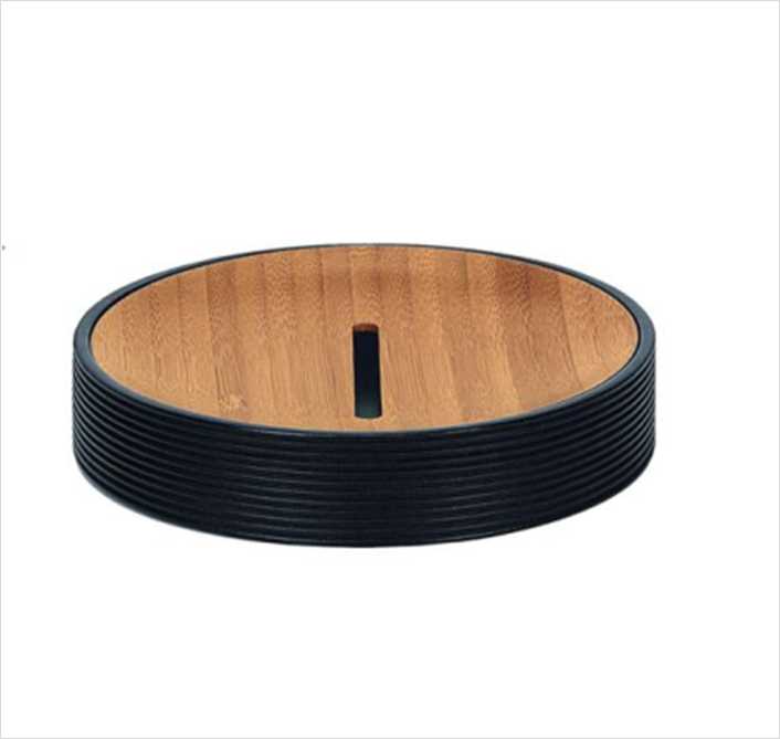  Sapuniera Kleine Wolke Kyoto negru ceramica cu interior lemn 11,00x6,6cm cod 34086